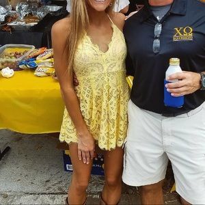 Luxxel yellow lace romper